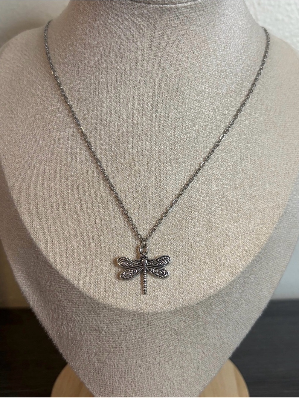 Handmade Silver Dragonfly Necklace
